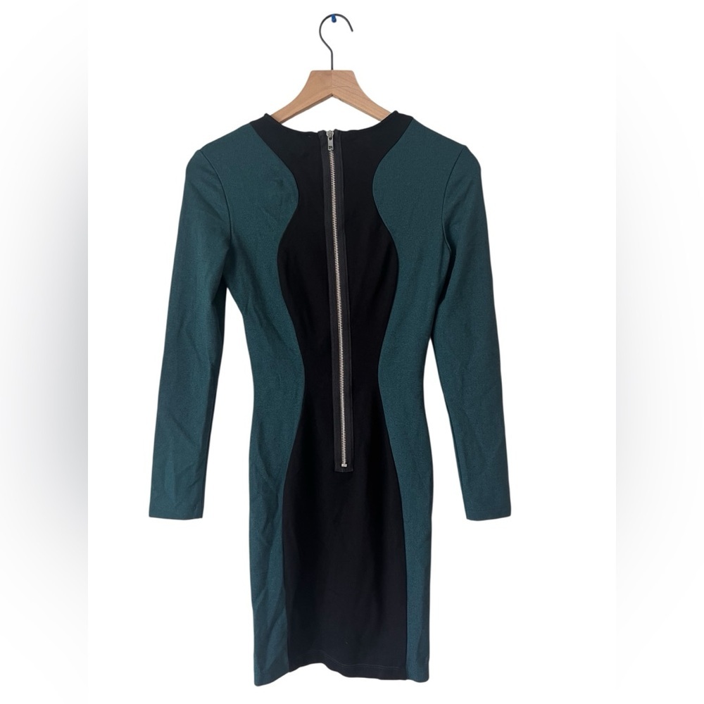Torn by Ronny Kobo Shiran Long Sleeve Green Black Mini Dress Size S - Picture 9 of 13